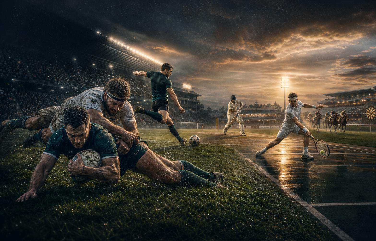 Football, rugby, cricket, tennis and horse racing in the United Kingdom